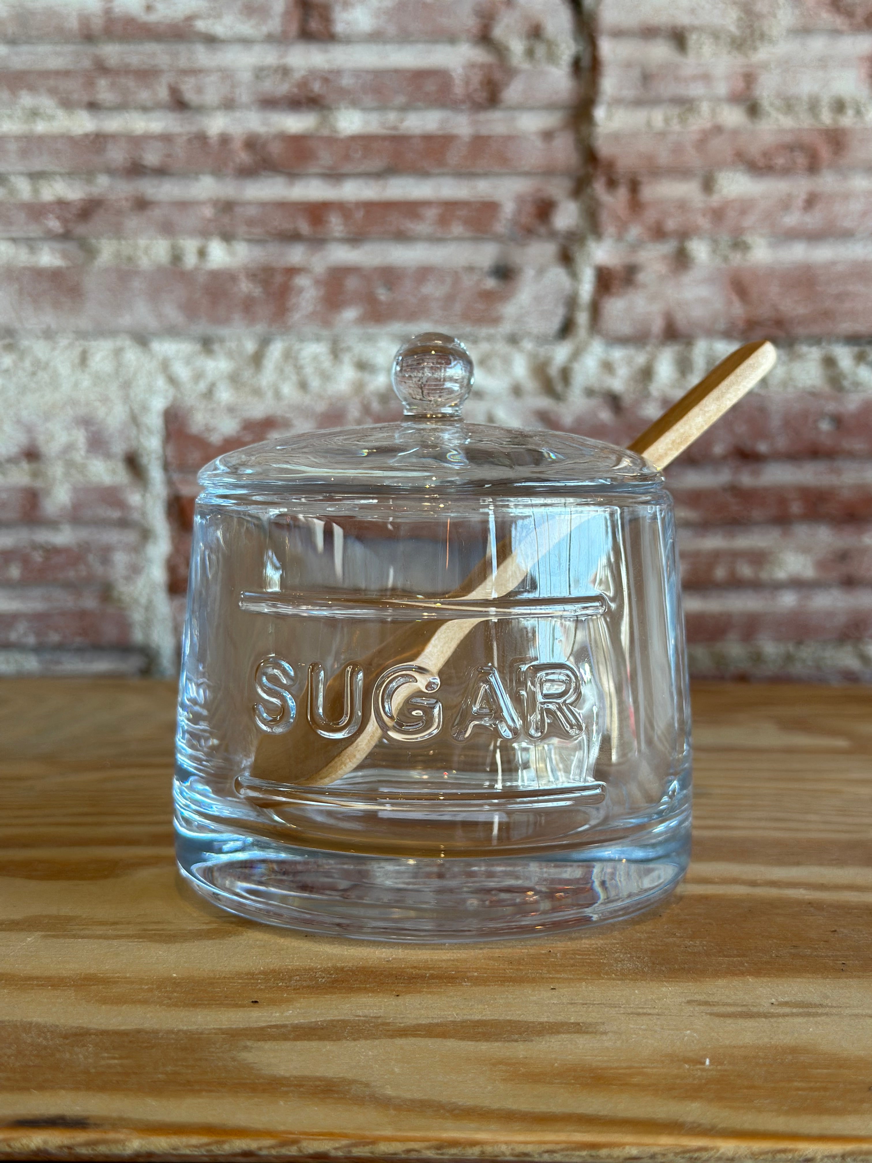 Glass Sugar Pot Set